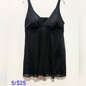 5/$25 Croft & Barrow Black 1 Piece Swimsuit 18W